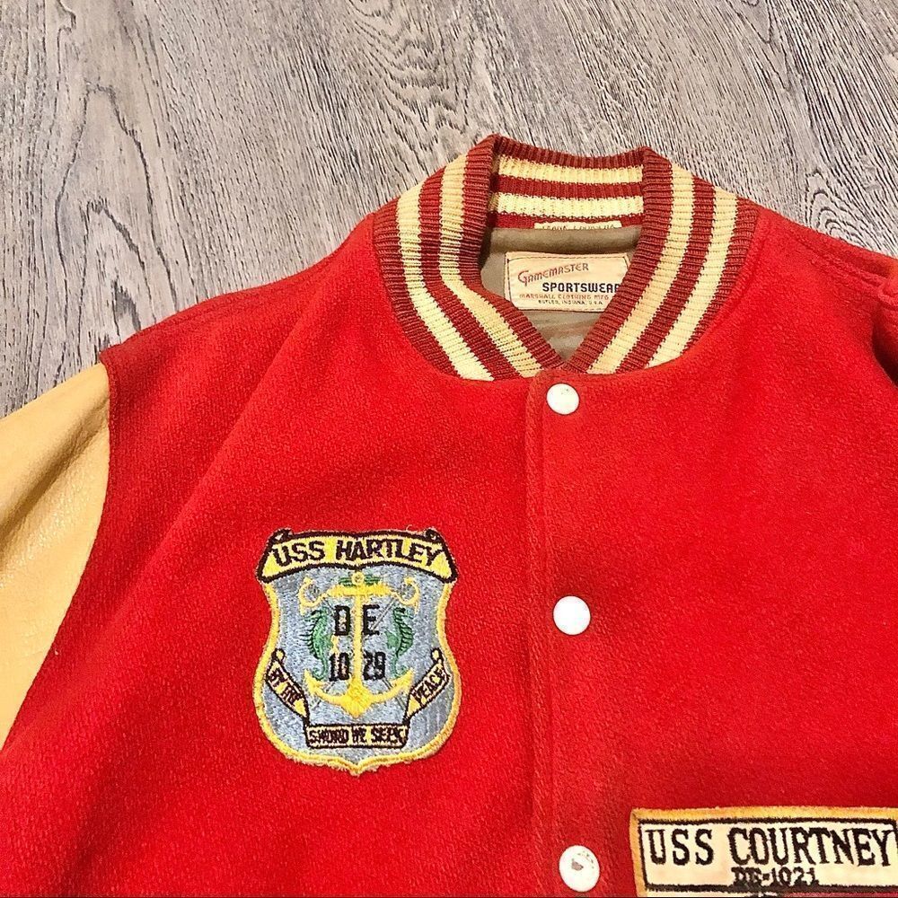 GAMEMASTER SPORTSWEAR Vtg 1960 Ohio State Letterman Jacket Coat Navy Wool Large - Picture 7 of 11